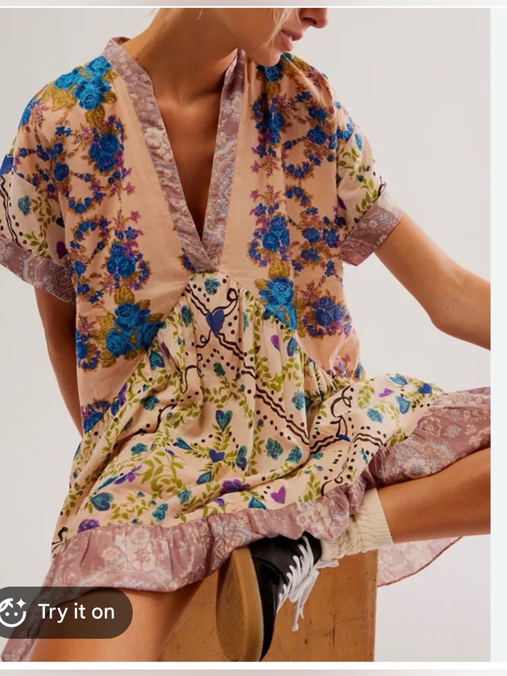 Free People Agnes Printed Mini Dress